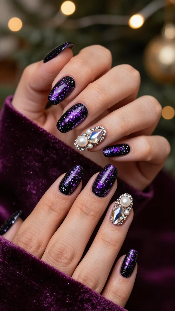 Blackberry Glitter Bomb with 3D Rhinestones