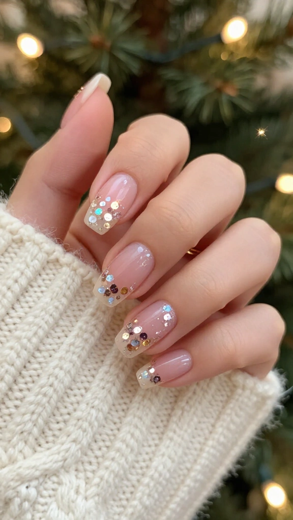Chunky Sequins on Sheer Ballet Pink