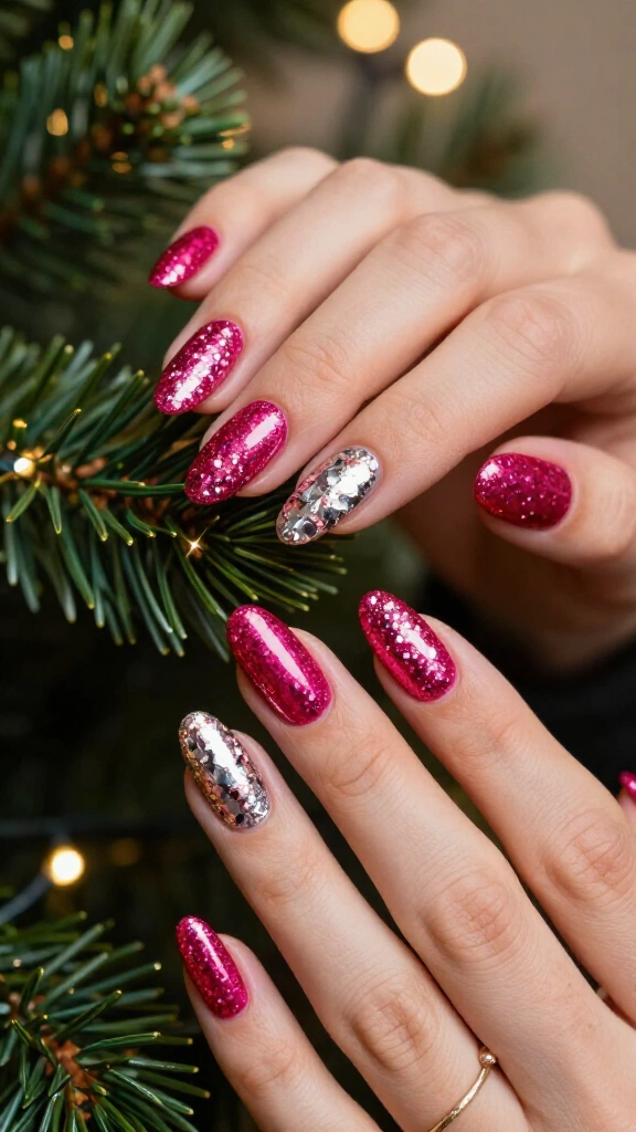 Hot Pink Festive Foil & Reflective Sparkles