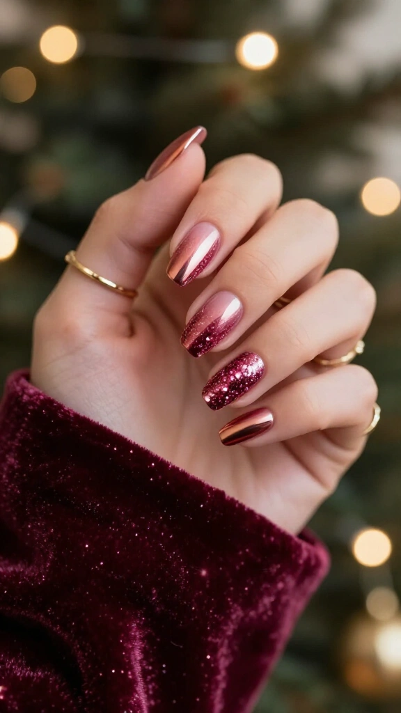 Metallic Berry & Rose Chrome Fade