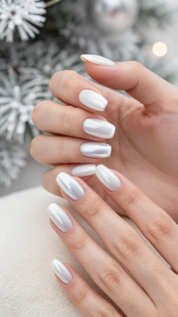 White velvet cat-eye nails
