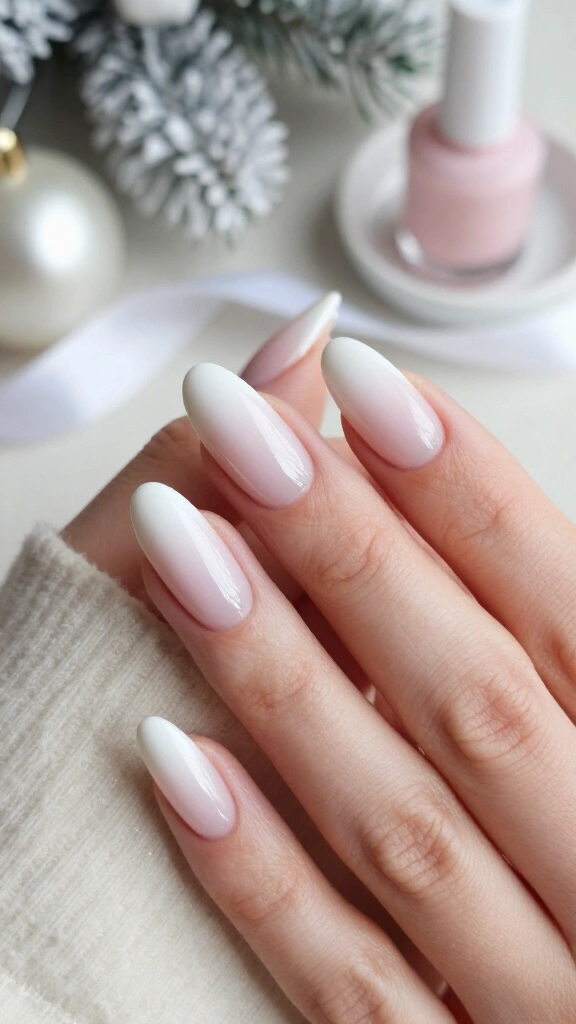 White ombré baby boomer fade