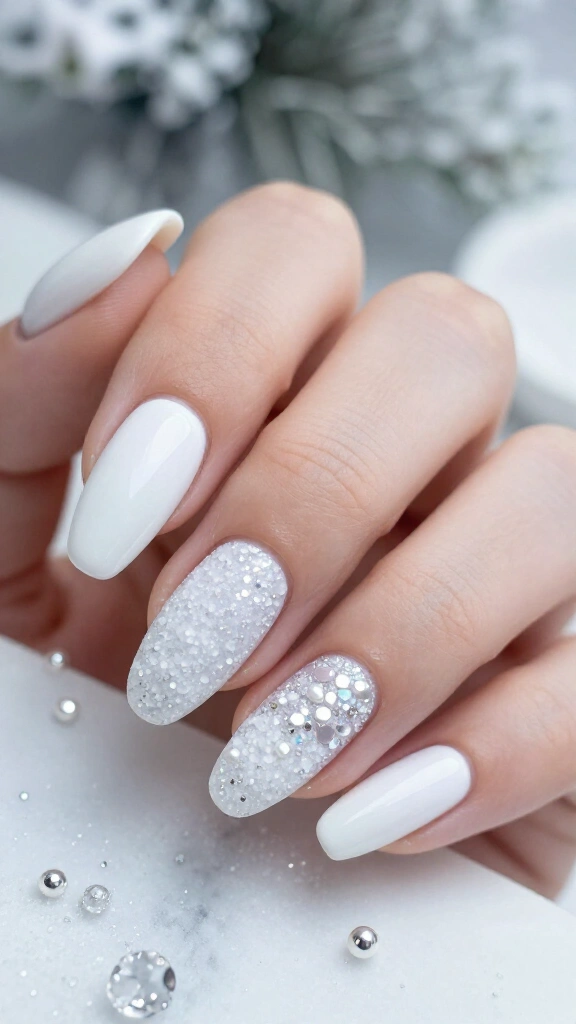 Frosted sugar glitter accent tips