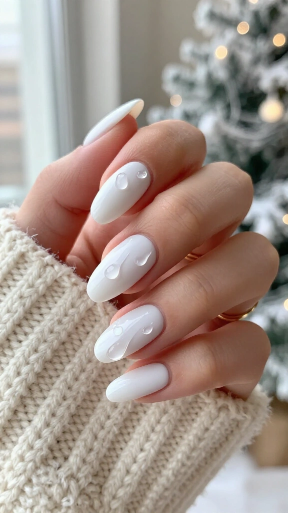 Matte white with high-gloss icicle drips