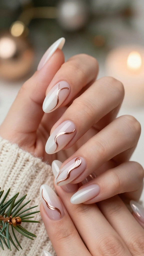 Sparkling Rose Gold Swirls