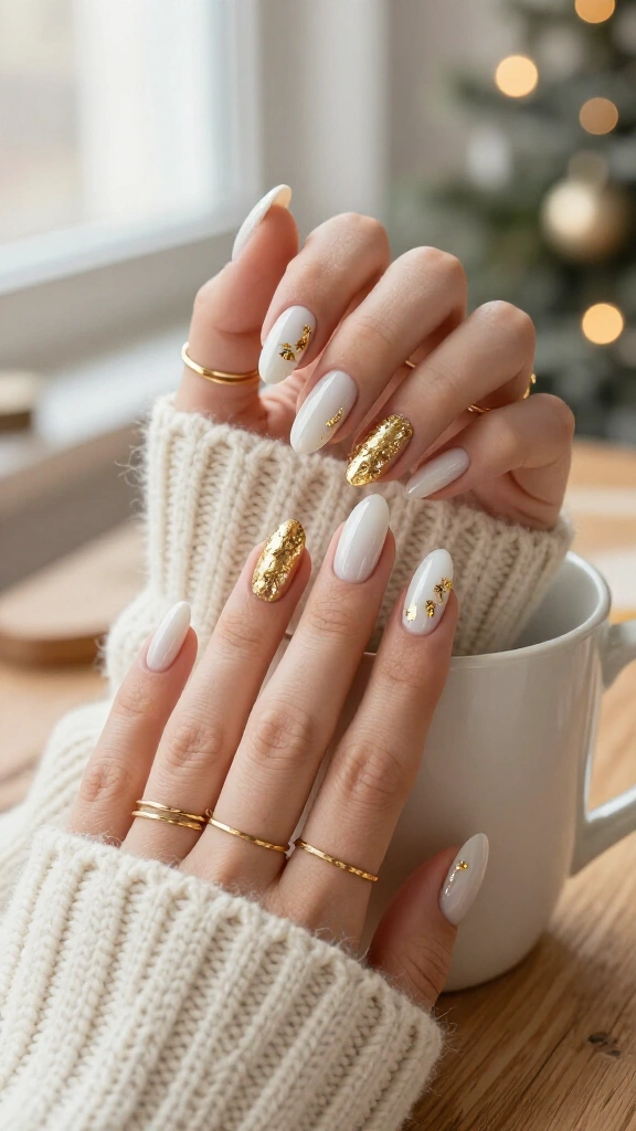 Minimalist gold foil flakes