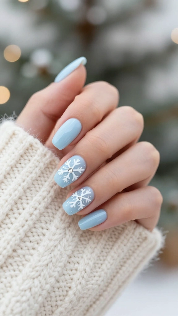 Single-stroke snowflake accents