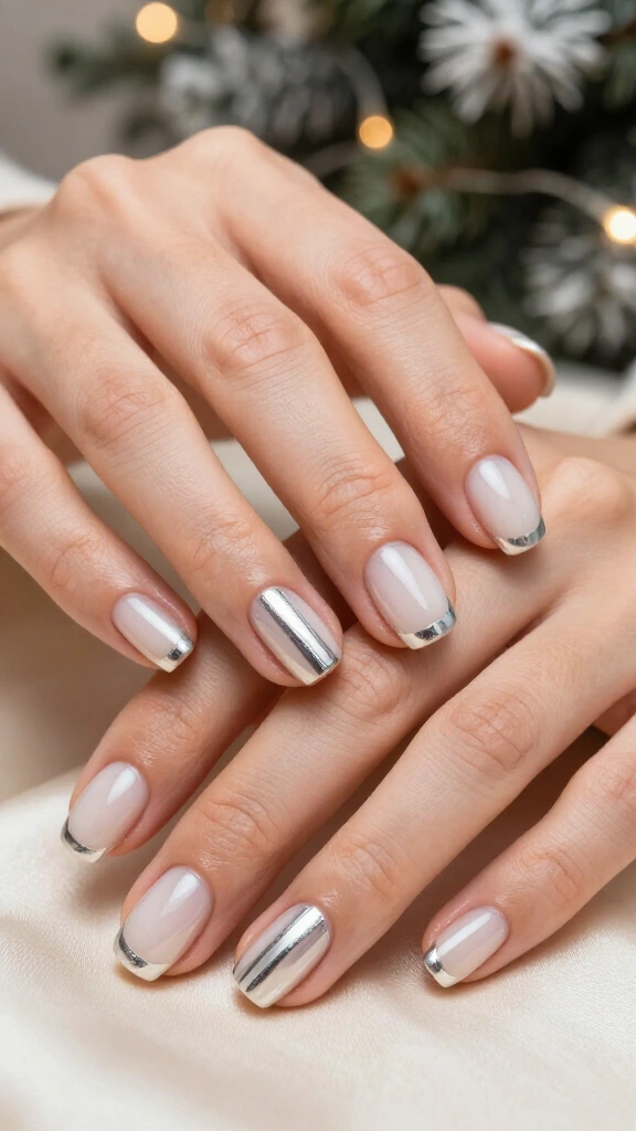 Metallic Silver Tinsel Stripes