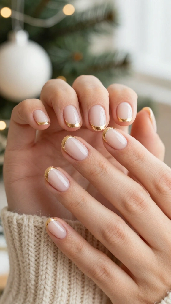 Micro gold French tips