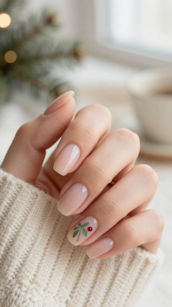 Single mistletoe negative space accents
