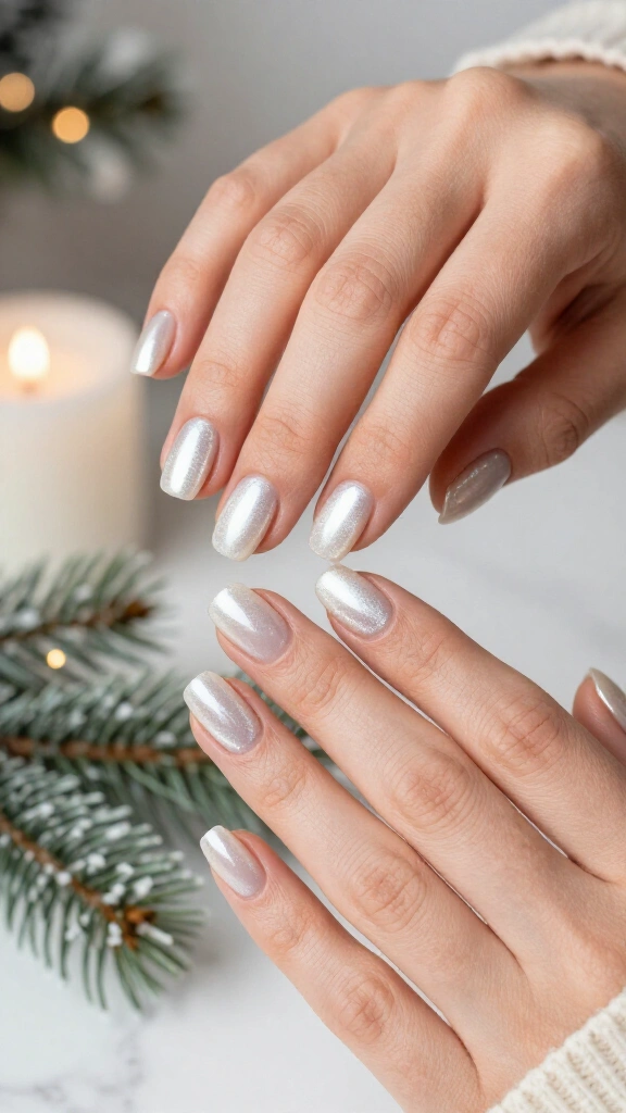 Frosted pearl cat-eye shimmer