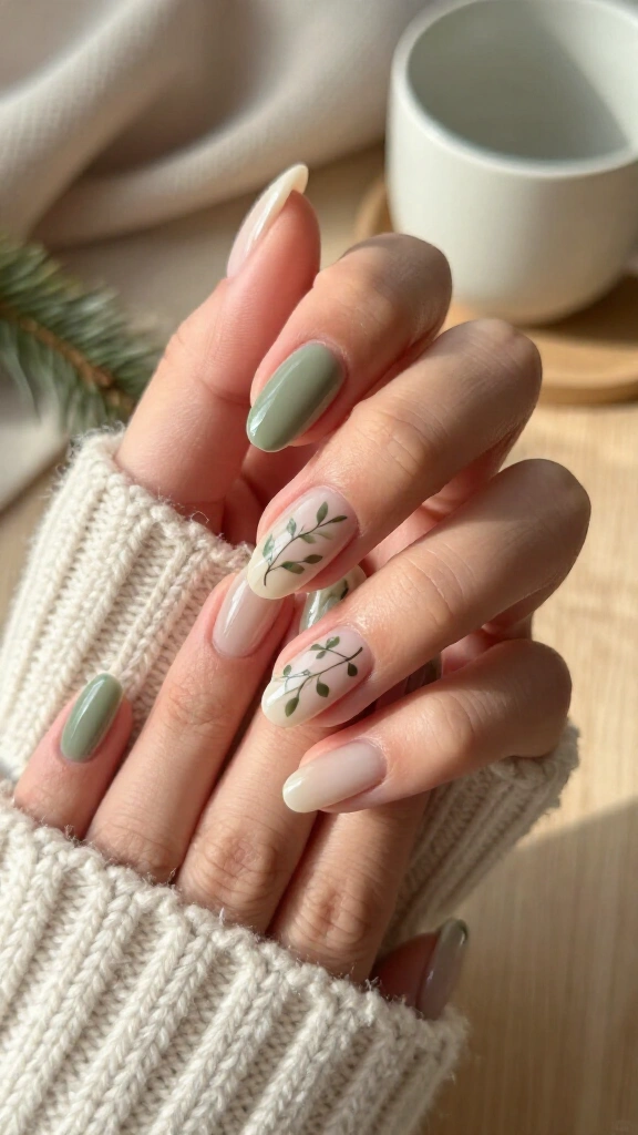 Olive branch minimalist garland