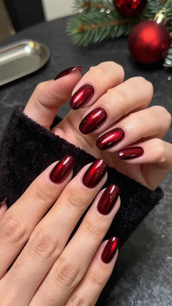 Moody Cranberry Mirror Chrome