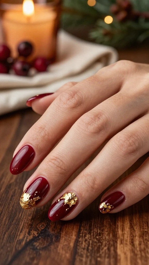 Rich Cranberry Glaze with Gilded Foil