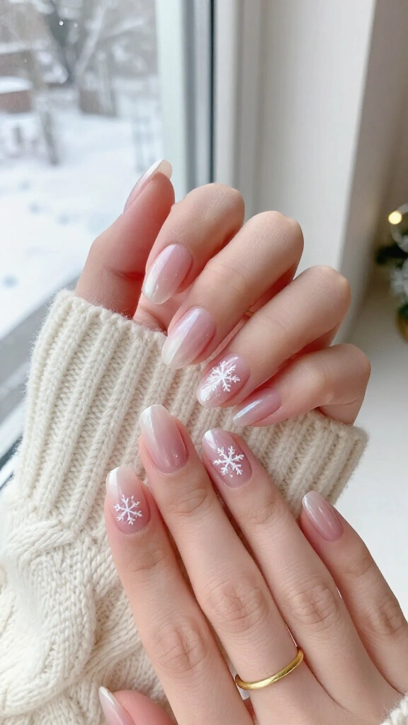 Glazed pearl snowflake tips