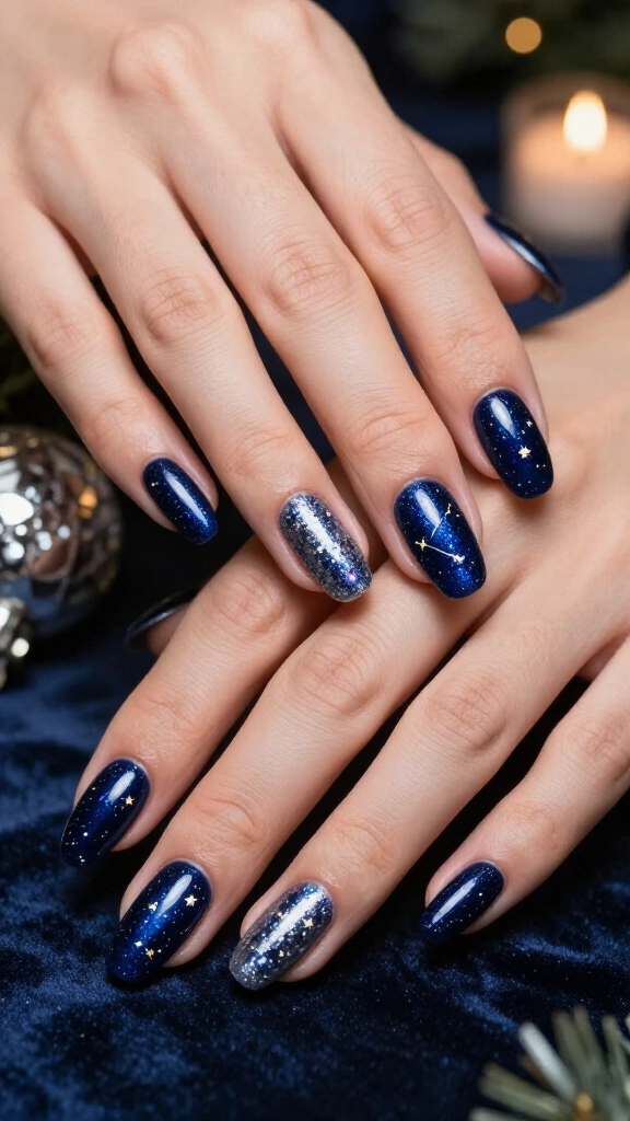 Midnight Navy Constellation Sparkle