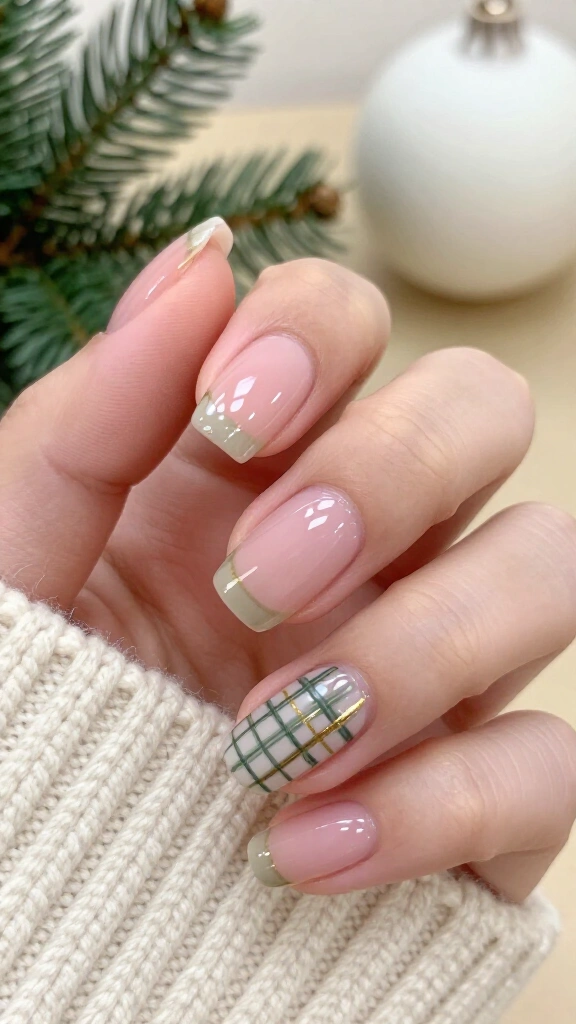 Tiny green plaid over a jelly base