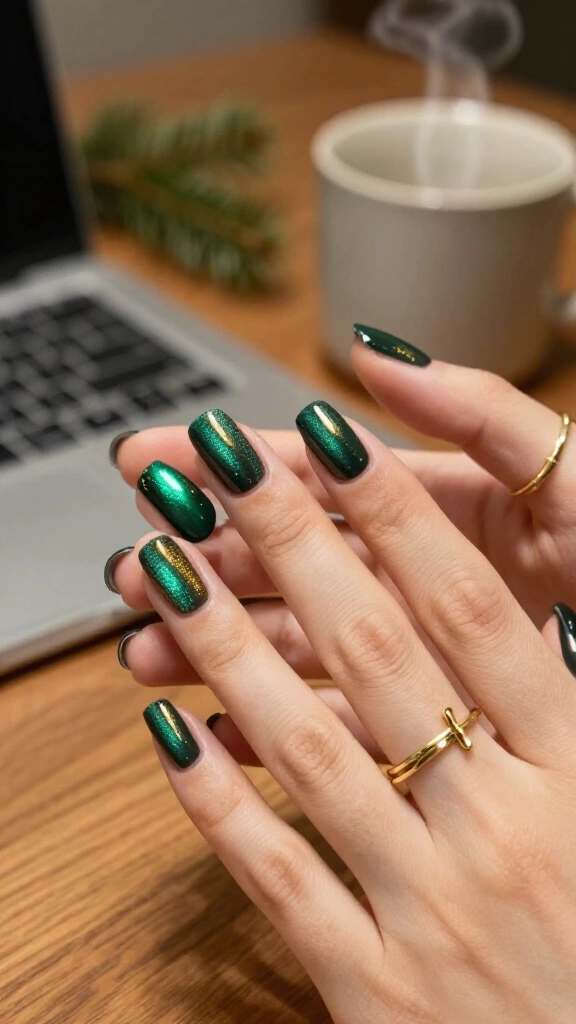 Velvet Emerald Cat-Eye Squares