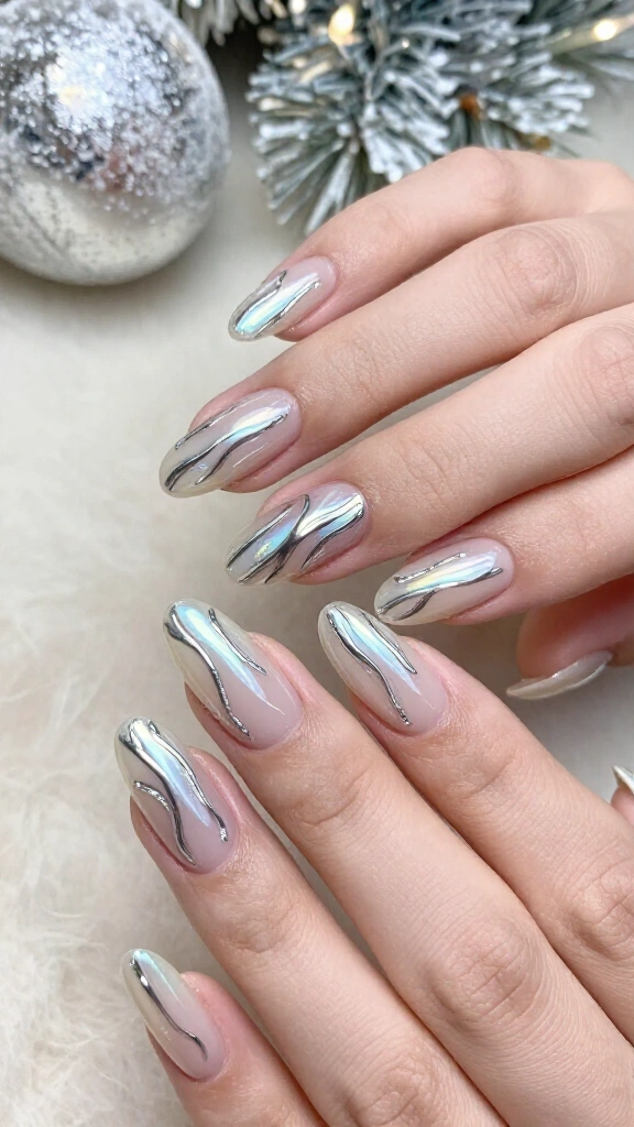 Holographic Icicle Chrome Swirls