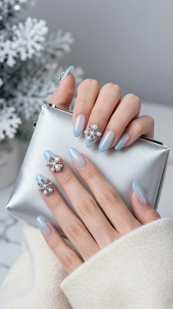 Floating Pearl Snowflakes