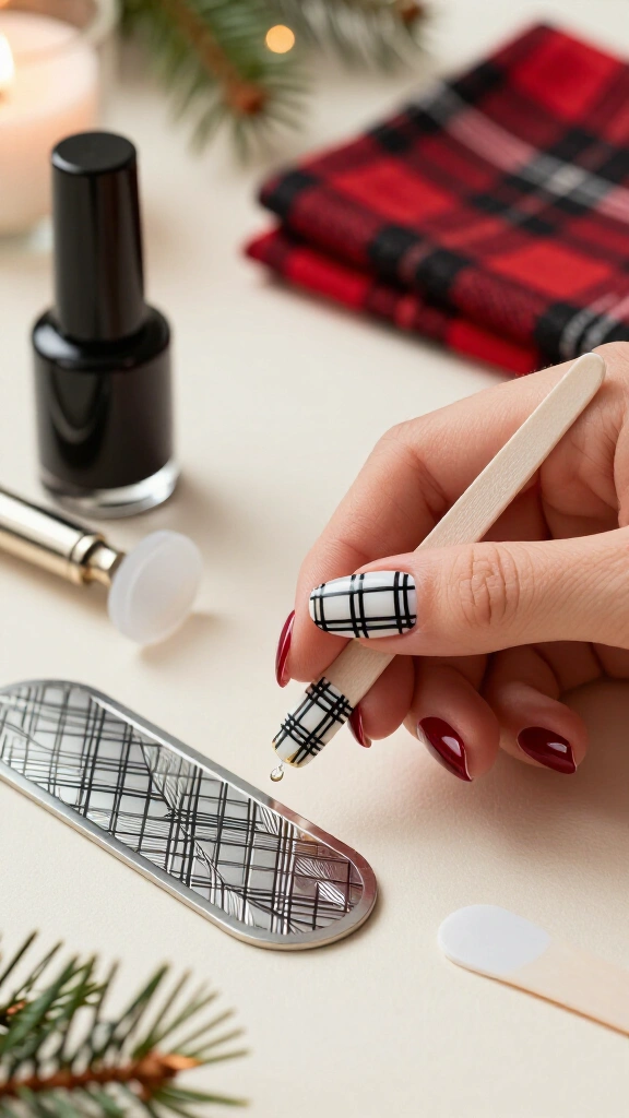 Plaid Flannel Stamping Accent
