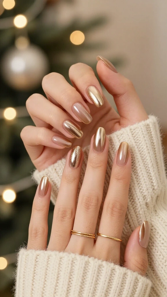 Champagne Chrome Glazed Tips