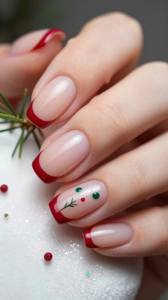 Classic Holly Berry French Micro-Tips