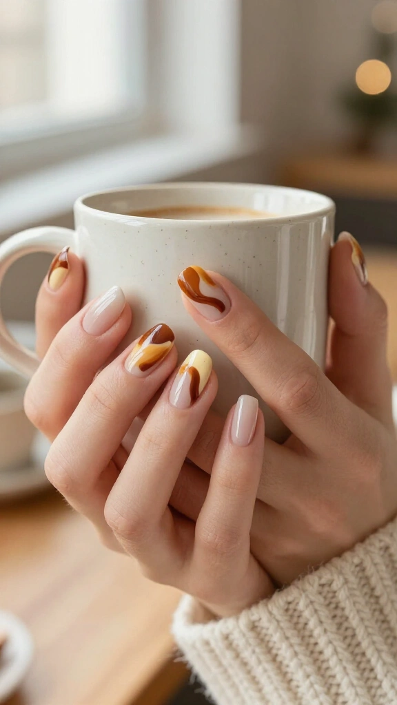Gingerbread Latte Negative Swirls