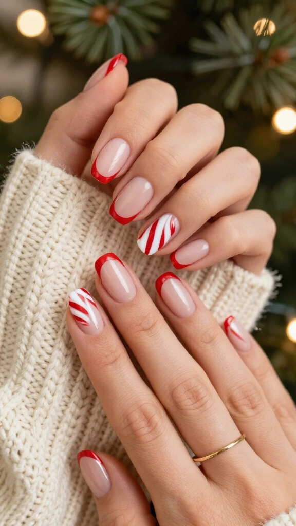 Candy cane French tips