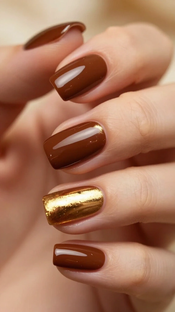 Espresso Brown with Gold Half-Moons