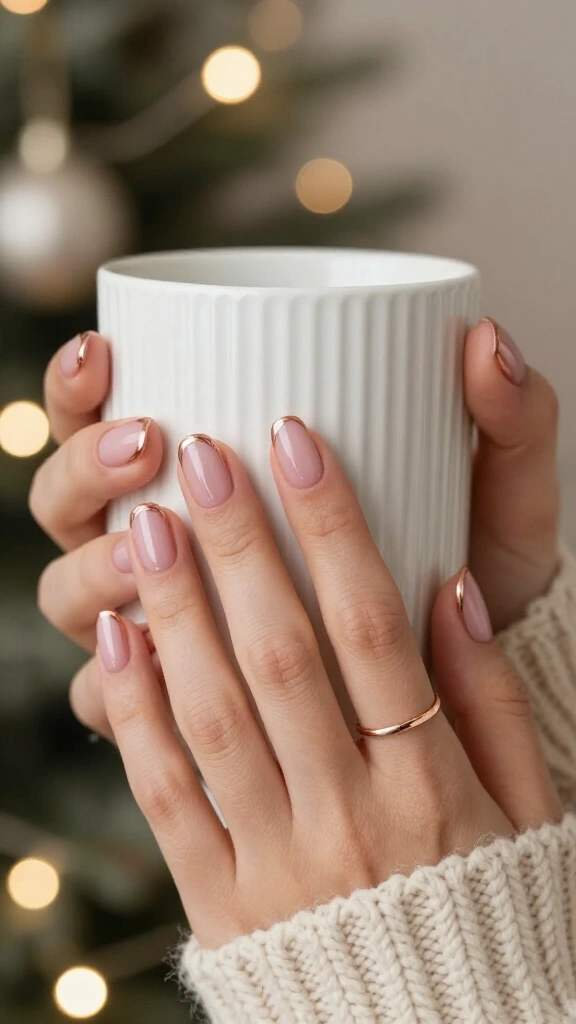 Rose Gold Metallic Chrome Edges