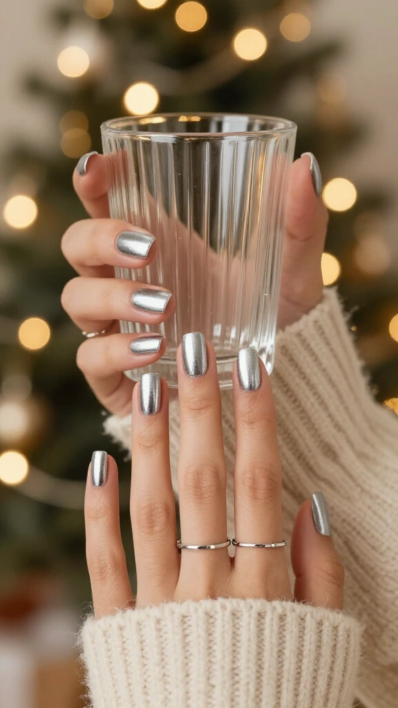 Chrome silver nails