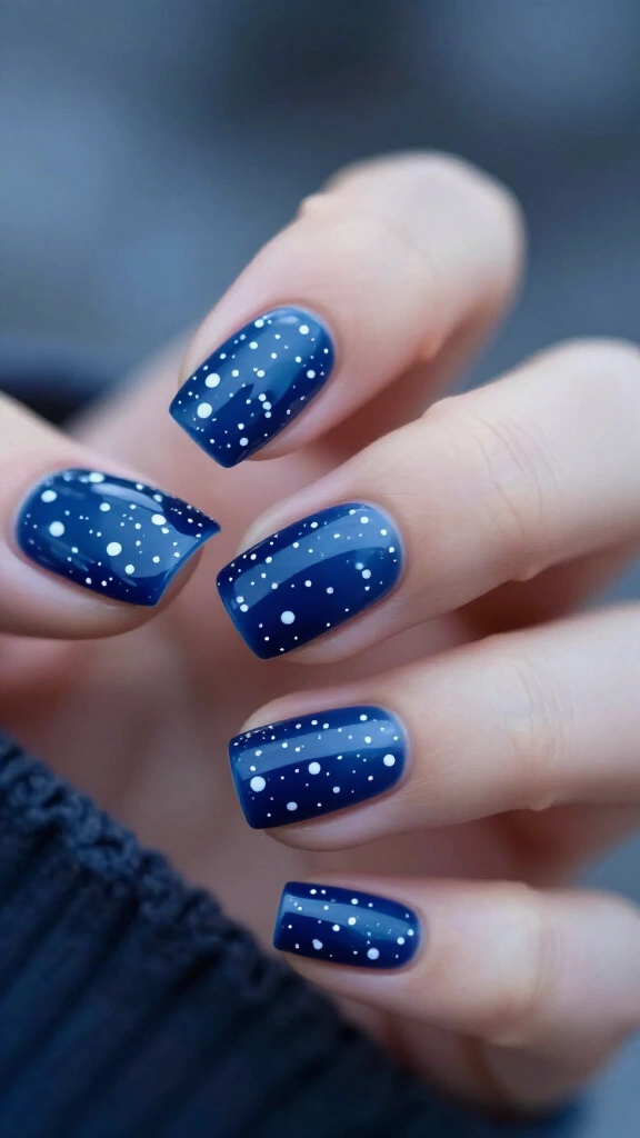 Dark blue with snowfall detail