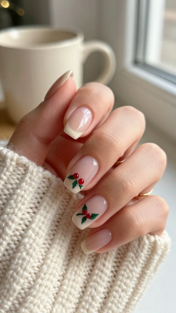 Minimalist Holly Berry Dots