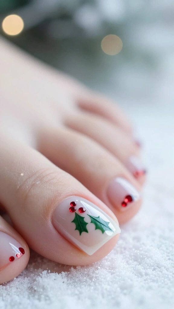Minimalist holly berry accents
