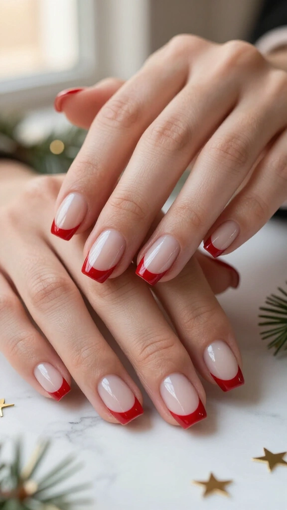 Classic French square with red tips
