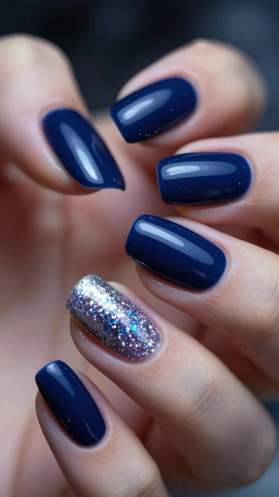 Midnight Navy with Silver Stardust