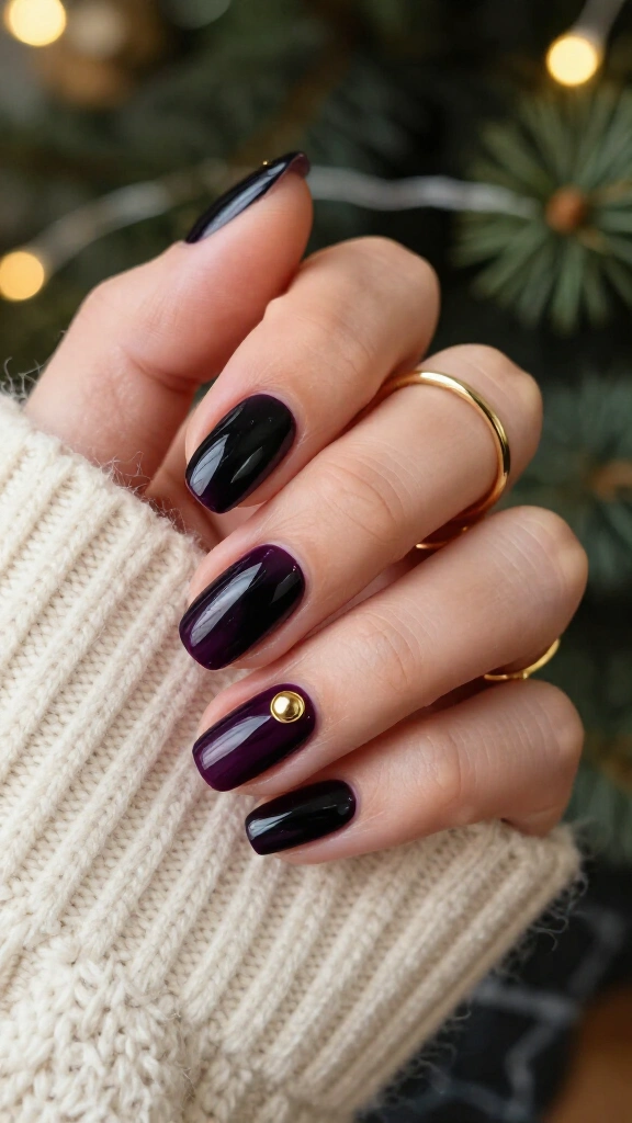 Plum Blackberry Cream with Gold Studs