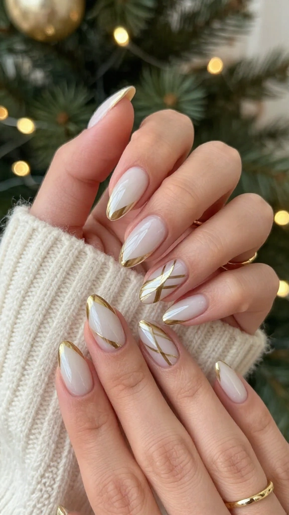 Antique Gold Geometric Stripes