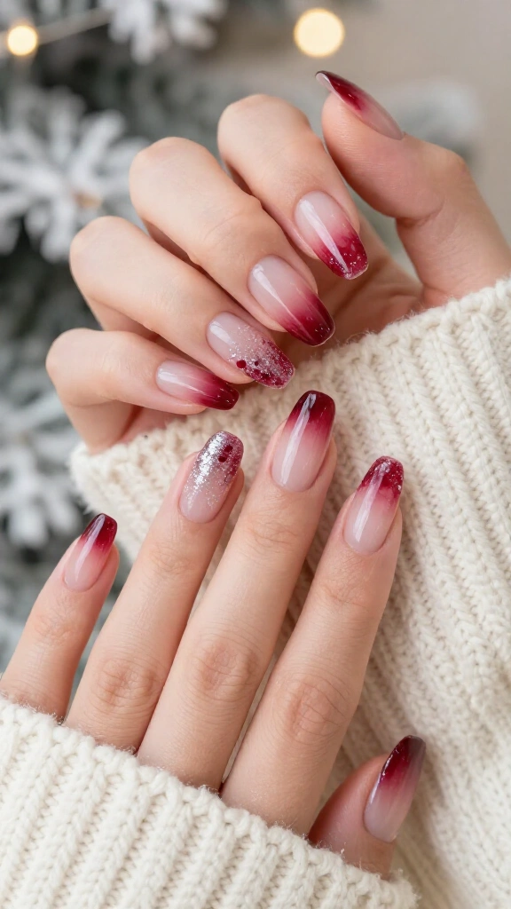 Frosted Cranberry Syrup Nails