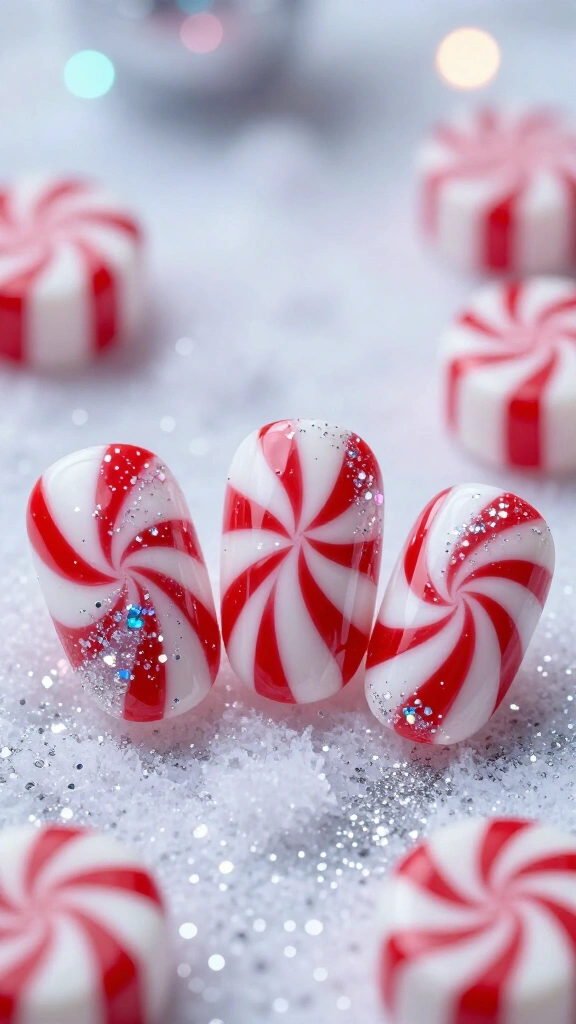 3D Peppermint Candy Swirls