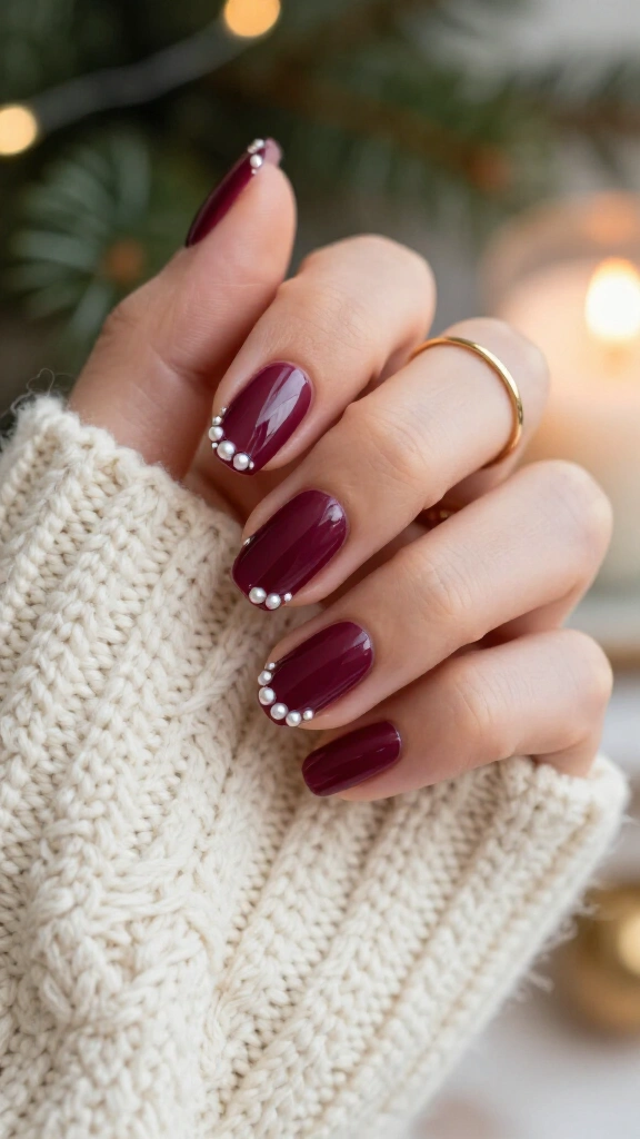 Frosted Berry with Pearl Embellishments