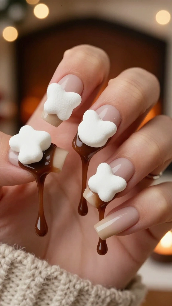 Dripping Hot Cocoa with Marshmallow Charms
