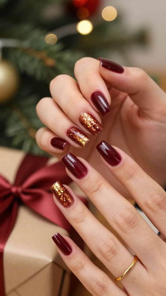 Micro-Glitter Mulled Wine Fade