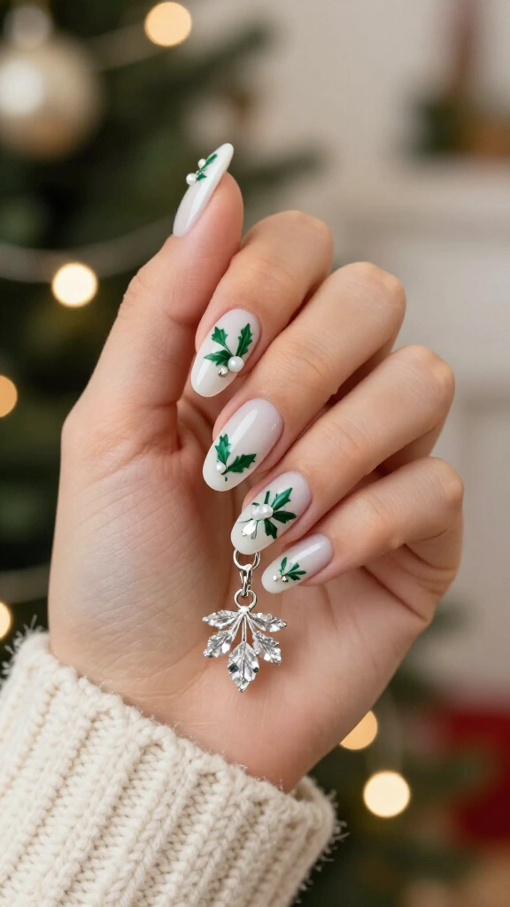 Hanging Mistletoe Pierced Dangles