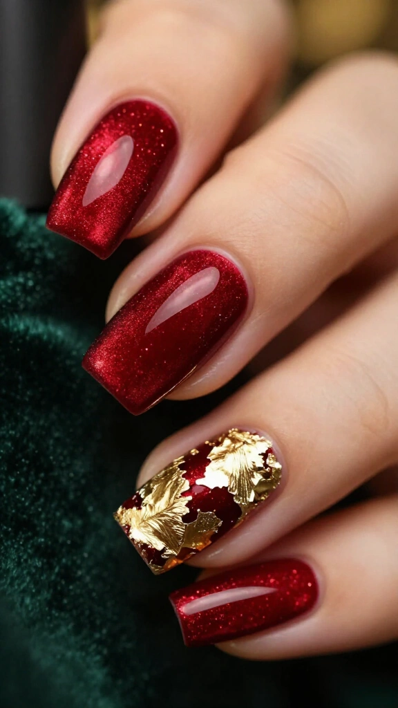 Classic Velvet Crimson & Gold Foil
