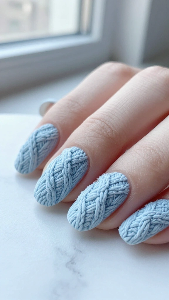 Powder Blue Sweater Knit Texture