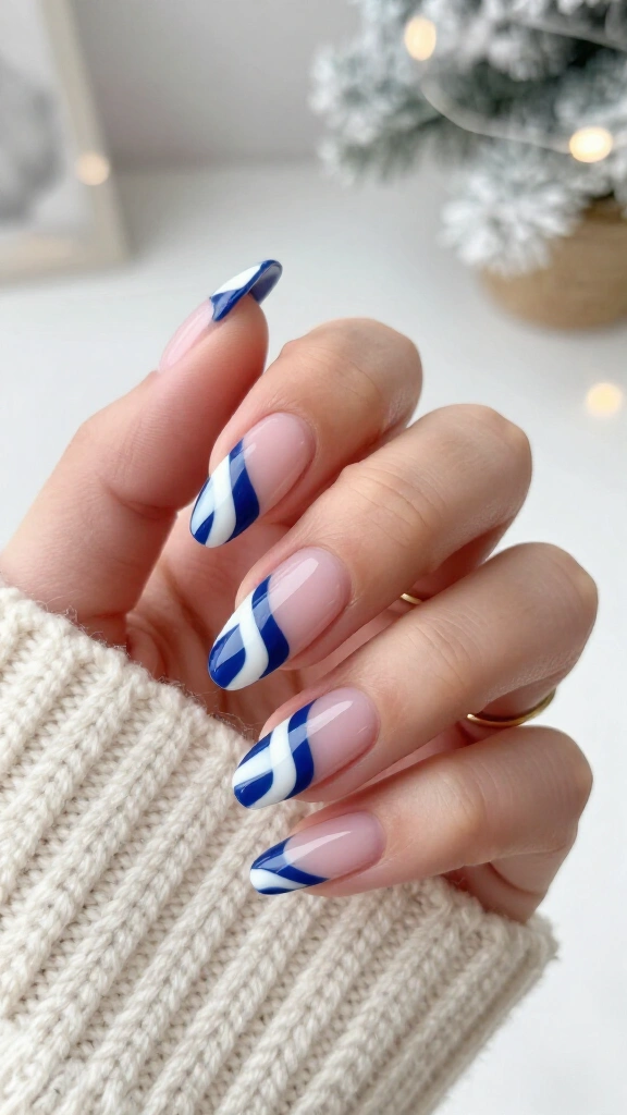 Indigo Blue Negative Space Swirls
