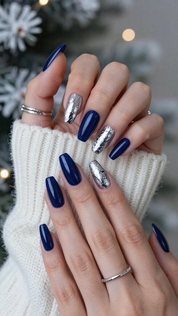 Royal Navy with Silver Celestial Foil