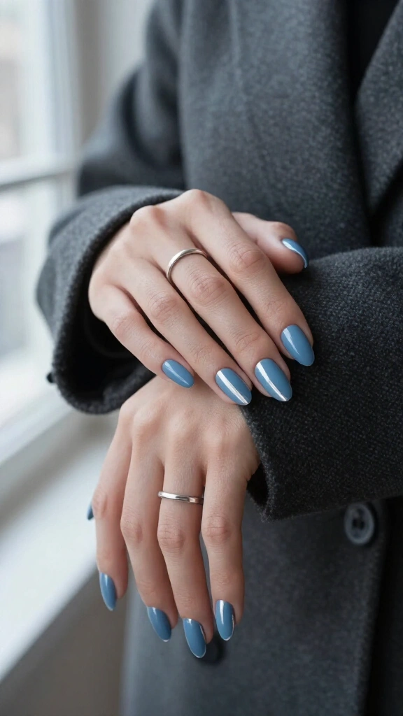 Slate Blue Minimalist Half-Moons